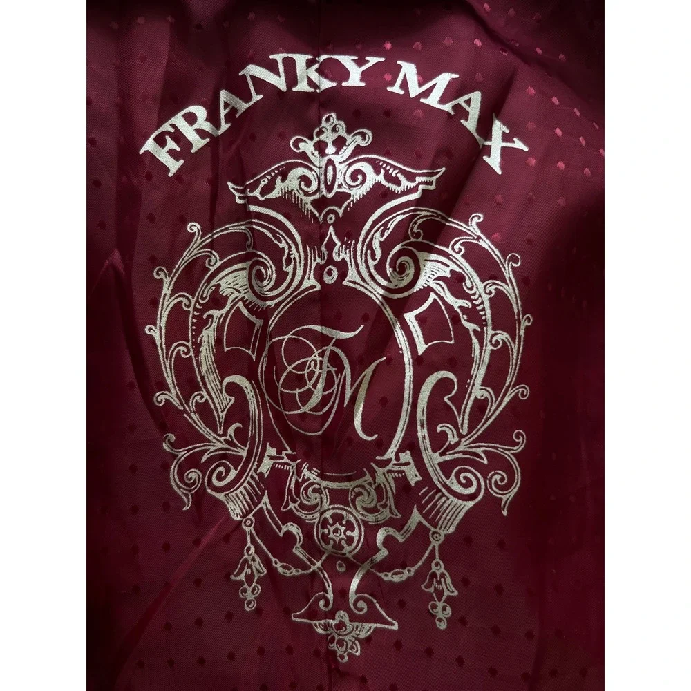VTG FRANKY MAX Brown Embroidered Studded Grunge Western VelourY2k Bling Blazer L
